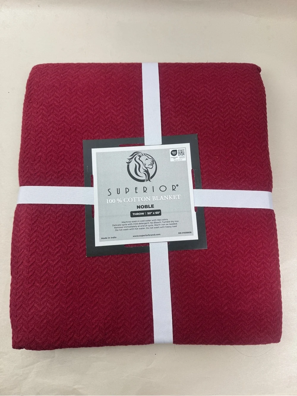Superior Brand 100% Cotton Throw Blanket ,50x60in